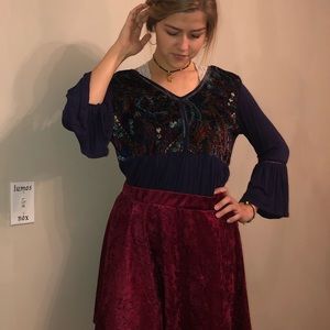 Como Vintage Velvet Blouse